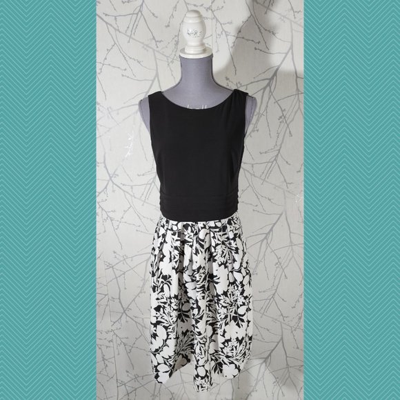 Lauren Ralph Lauren Colorblock Floral A-Line Dress - Picture 1 of 4